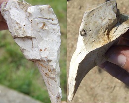 Portable rock art candidate: pigment localised to anatomical feature